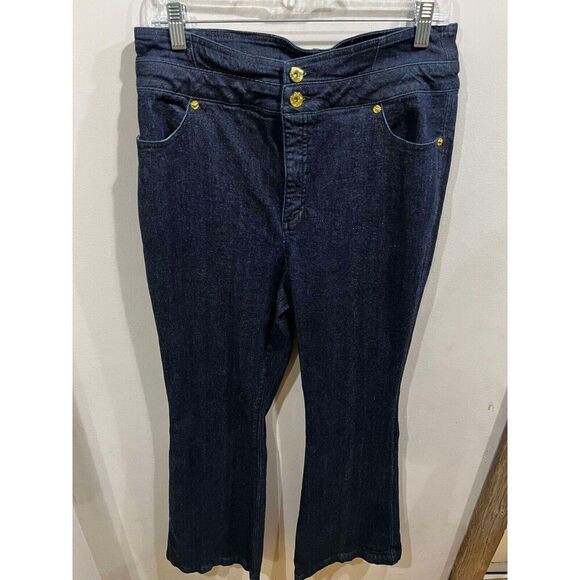 INC International Concepts Denim - INC Jeans Womens Size 12/31 Dark Wash High Rise Flared Mermaid Bell Denim